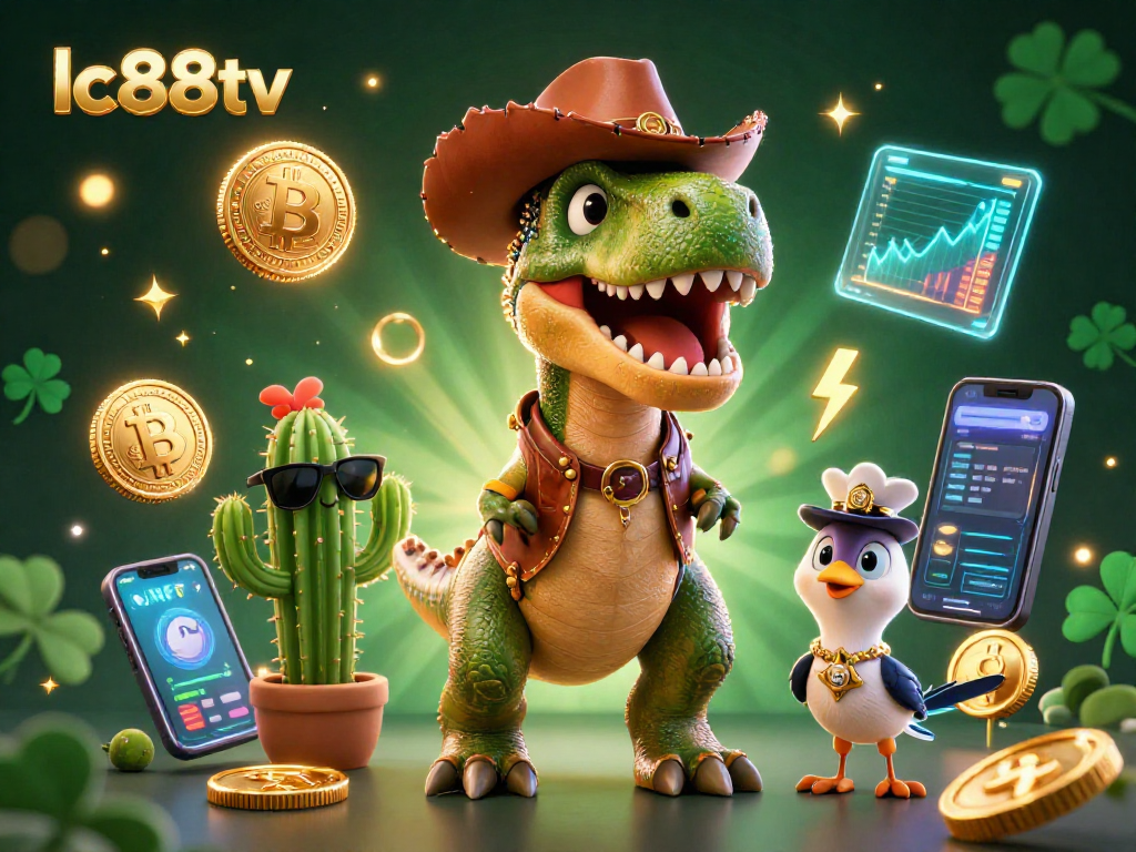 Engage with lc88tv's thrilling games featuring a dynamic dinosaur casino scene, enhancing every bet.
