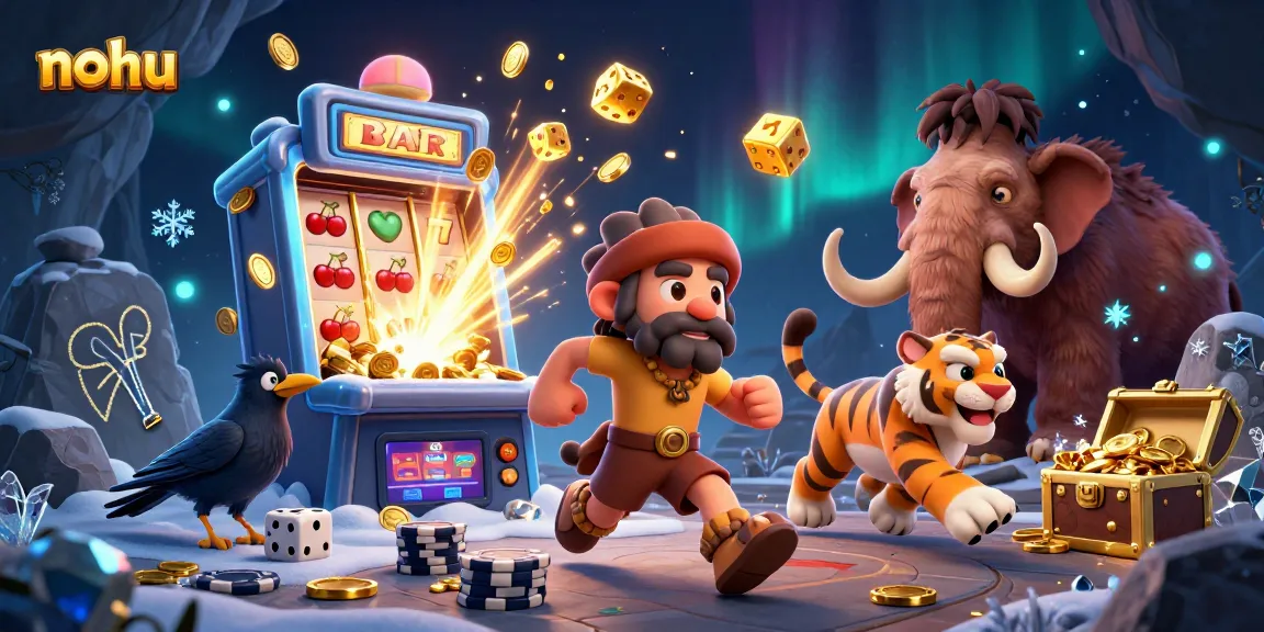 Nohu players enjoy engaging casino games with vibrant graphics in this dynamic illustration.