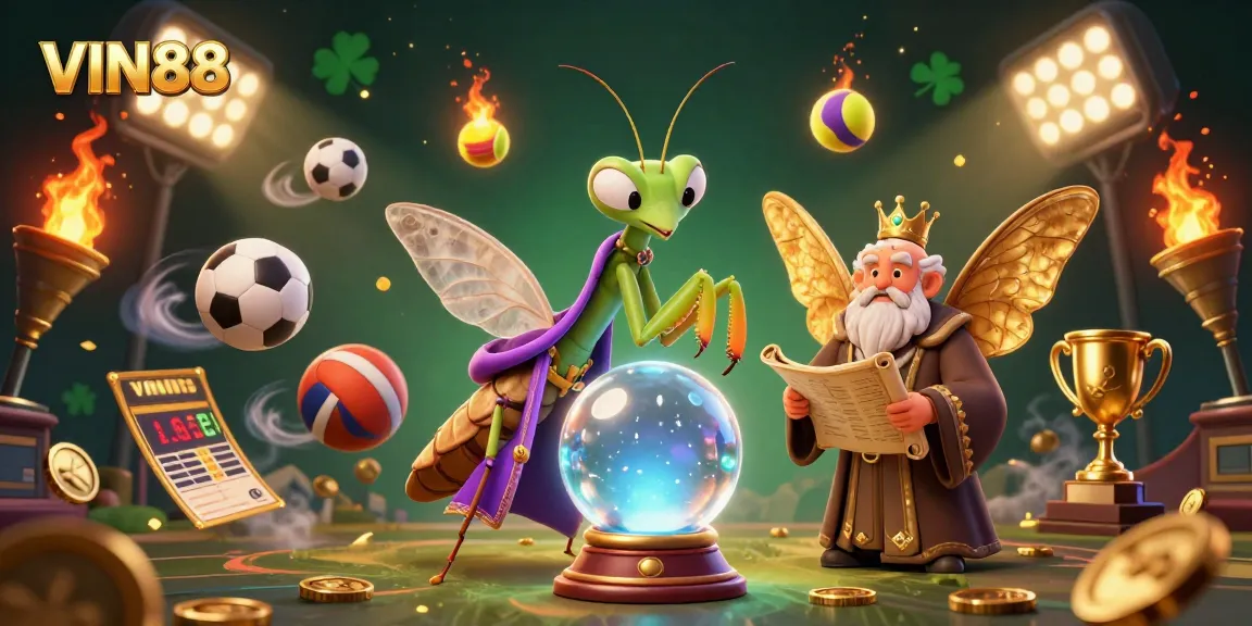 Experience thrilling wins with VIN88's interactive casino games and sports betting in a mystical setting.