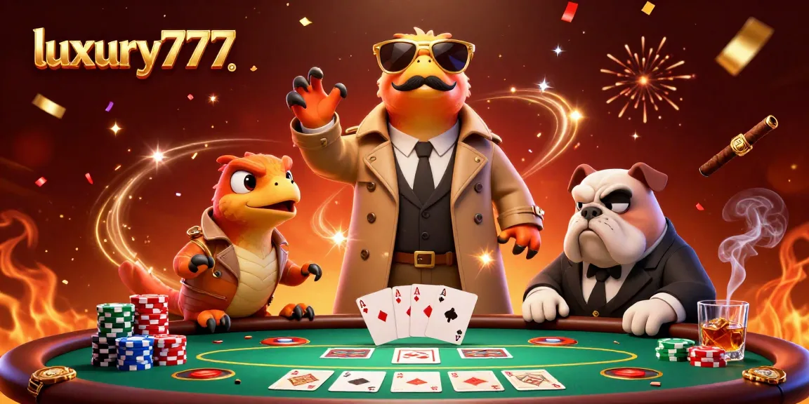 Experience luxury777 in a packed casino scene with raptors in a trench coat trying to sneak past a bouncer.
