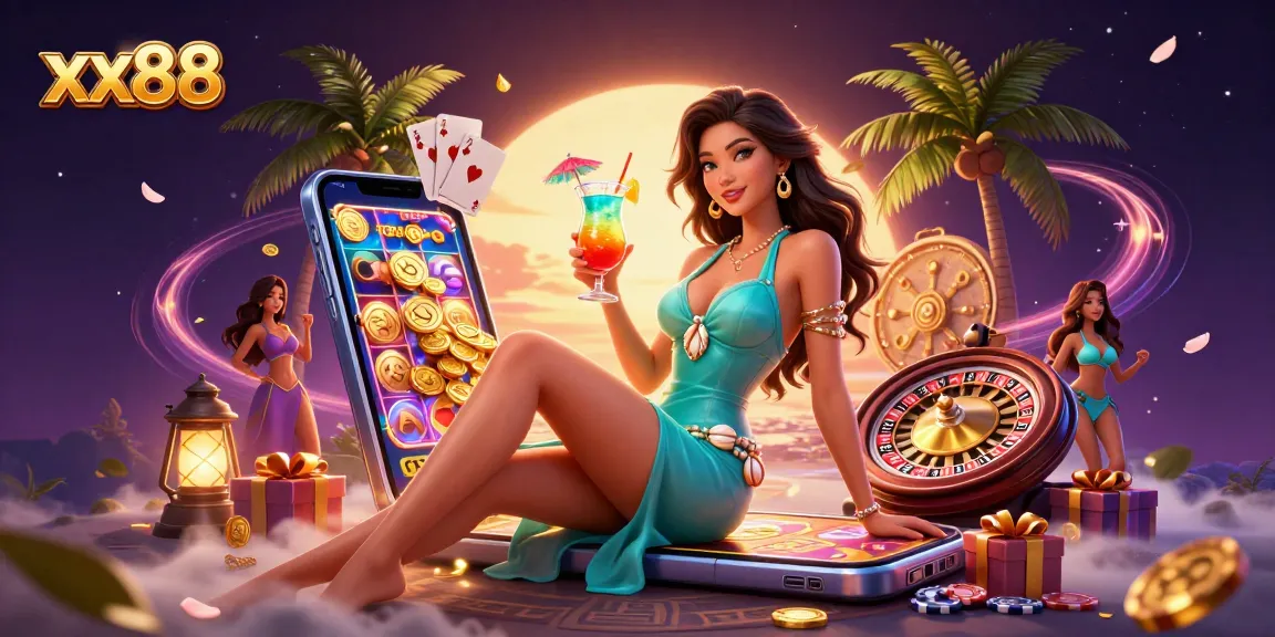 Experience the excitement of xx88 with glamorous gaming elements and vibrant atmosphere.