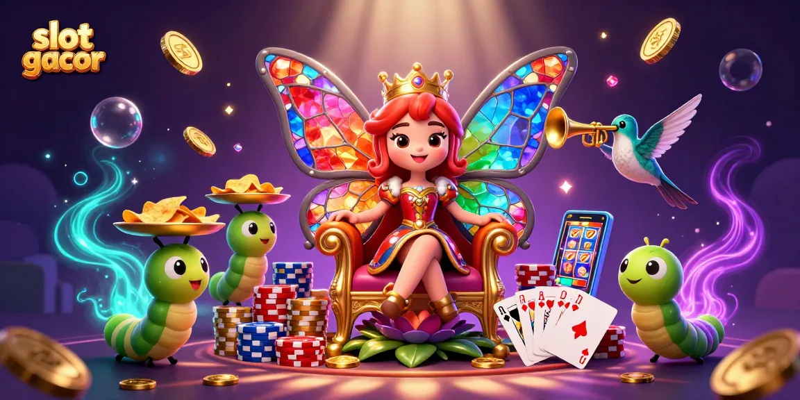 Experience the exciting slot gacor atmosphere with fantastical casino elements showcasing vibrant characters and golden treasures.