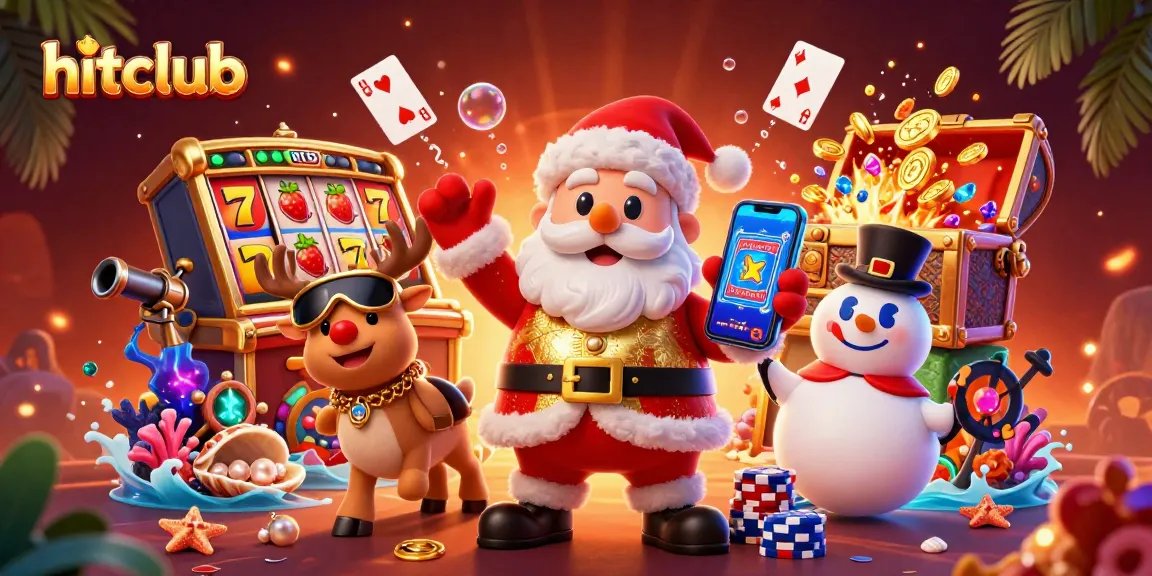 Celebrate with hitclub by joining Santa in a vibrant casino scene filled with jackpot excitement.
