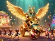 Engage with the thrilling world of ea88, featuring an impressive golden scarab beetle and dynamic casino elements.