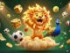 nbet showcases a vibrant sports betting scene with a roaring lion, golden dice, and dynamic sports elements.