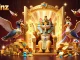 Exciting 32winz casino scene with pharaoh cat, treasure vault, and gems highlighting winning opportunities.