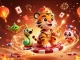 Win big at shbetcv with an enchanting illustration of a tiger sultan on a magic carpet amidst celebratory elements.