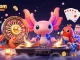Experience the excitement of jokaroom no deposit bonus in this vibrant 3D casino scene featuring a DJ axolotl and glowing characters.