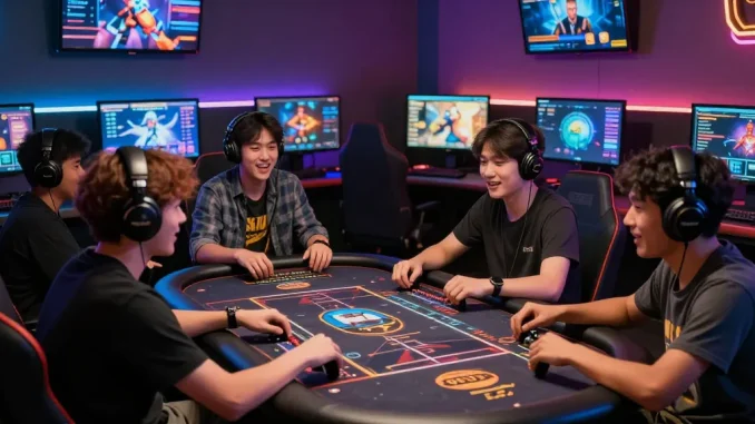 Players enjoying exciting games at QS88 online gaming platform, showcasing vibrant atmosphere and digital engagement.