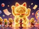 Experience exciting gameplay with VIN88, featuring a giant lucky cat, vibrant lottery elements, and dynamic casino symbols.