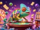 Spin the reels with HOKI368's vibrant casino scene featuring a chameleon owner and thrilling game elements.