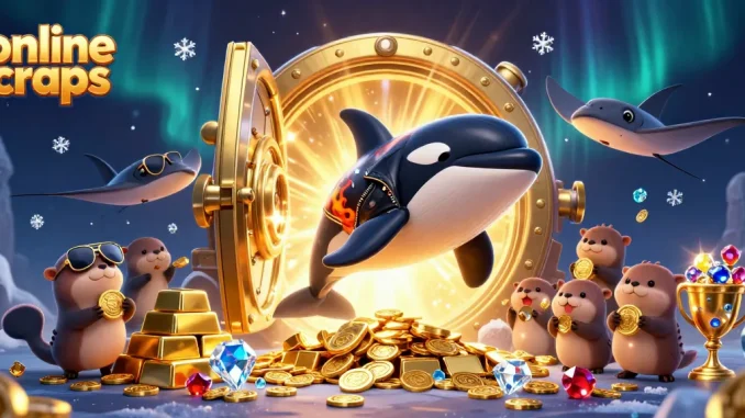 Experience online craps with lively characters including a jumping orca whale, cool stingray, and otters with coins.