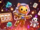 IDCASH88 transports you to a vibrant casino scene with floating slot reels and captivating characters.
