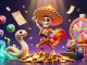 xo88 celebrates wins with a vibrant 3D illustration of a mariachi rooster, mummy snake, and DJ hamster.