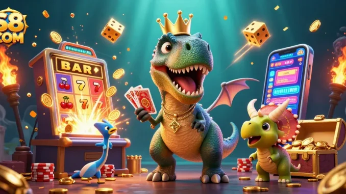 Experience thrilling gameplay at S8 COM with vibrant casino characters and jackpot excitement.