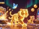 IDCOIN188 showcases exciting casino adventures with a tiger in a vibrant 3D casino landscape.