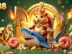 cm88 casino illustration featuring a golden hamster king with treasure elements and guards.