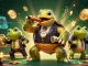 Catch the excitement at 33WIN with a lively 3D illustration featuring a snapping turtle and bullfrog enforcers amidst vibrant casino symbols.