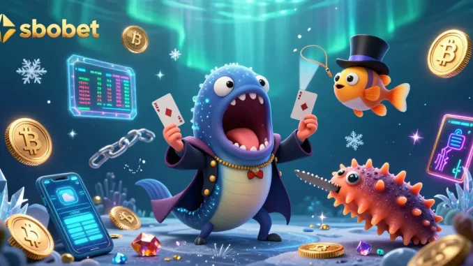 Experience sbobet magic with a vibrant underwater casino scene showcasing thrilling gambling elements.