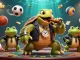Engage with IDCASH88 sports betting excitement featuring a snapping turtle mobster and bullfrog enforcers