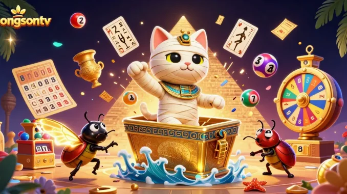 Play thrilling games at luongsontv with exciting visuals of 3D mummy cat and golden tickets.