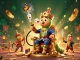 Experience the excitement of rikvip with a vibrant 3D illustration featuring a caterpillar hookah-master in a casino setting.