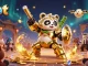 Slot gacor online dengan panda emas bertarung di arena, membantu pemain menang