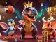 Experience thrilling sports action with luongsontv as a T-Rex and triceratops celebrate betting strategies.