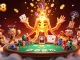 Experience the excitement of QS88 with a vibrant casino scene filled with treasures and gaming elements.