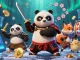 Engage with HOKI368 through an epic scene featuring a samurai panda in armor, dynamic casino elements.
