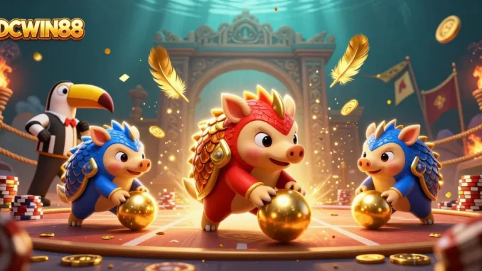 Experience thrilling wins at IDCWIN88 with exciting pangolin characters rolling through poker chips.
