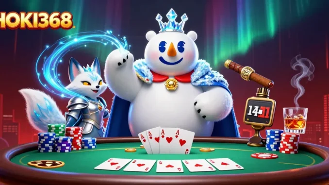 Play with HOKI368 at a glamorous poker scene filled with immersive details and enchanting characters.