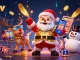 Experience the thrill of 88vv slots with Santa and his friends in this vibrant casino scene.