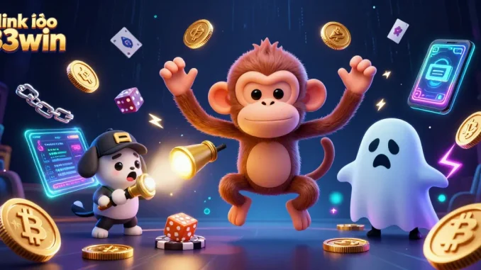 Participate in immersive gaming experiences with link vào 33win while enjoying vibrant crypto-themed illustration features.