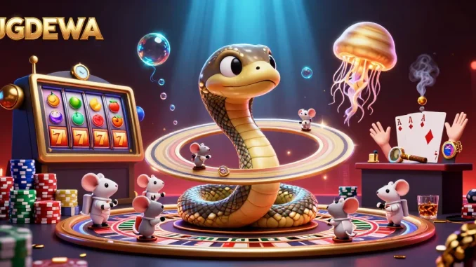 Experience the thrill of UGDEWA as playful astronaut mice place bets on a cosmic roulette wheel.