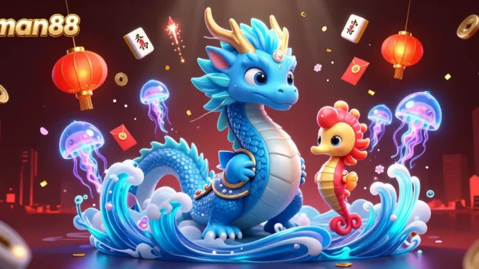 Join the fun at man88 with a vibrant 3D scene of casino gaming excitement and ocean themes.