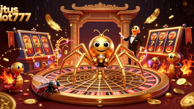 Win big at situs slot777 with a vivid illustration of a thrilling roulette scene.