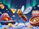 Experience jackpotjill's vibrant casino world with a stylish frozen mosquito mascot and dynamic gaming elements.