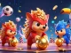 MPOID showcases a competitive 3D gaming scene with pangolins bowling through poker chips and sports elements.