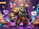 Engage in thrilling slots with IDCOIN188, featuring enchanting characters and dynamic casino elements in a vibrant scene.