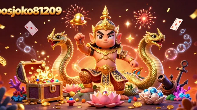 Bermain di bosjoko81209 dengan slot gacor dan jackpot menang yang penuh warna dalam ilustrasi 3D menarik.