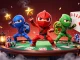 Engage in thrilling go8 casino action with colorful ninja chameleons mastering poker as colorful chips fly.
