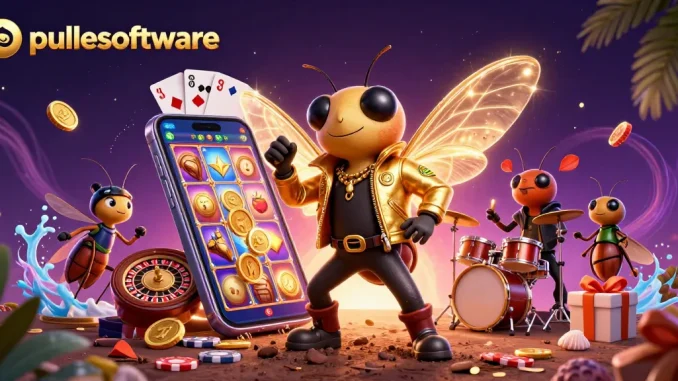 Join the vibrant pulsesoftware casino scene with a cicada rock star and dynamic game elements.