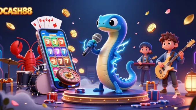 Engage in thrilling gameplay with IDCASH88 at an underwater casino featuring vibrant slot games.