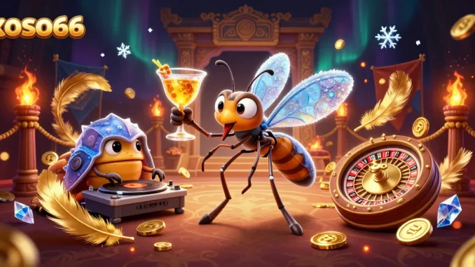 Experience xoso66 with a vibrant casino atmosphere featuring lively characters and dazzling effects.