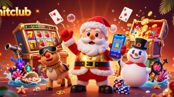 Celebrate with hitclub by joining Santa in a vibrant casino scene filled with jackpot excitement.