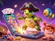 Experience the excitement of f168 with a vibrant 3D casino scene featuring a playful pirate turtle, crab, and parrotfish.